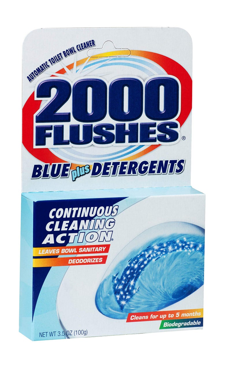 2000 FLUSHES - 201020 2000 Flushes Blue Plus Detergents منظف المراحيض الأوتوماتيكي، 3.5 أونصة